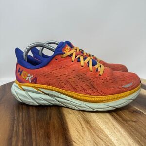 Hoka One One Women’s 9 B Clifton 8 1119394 FBLN Orange Running Shoes Sneakers
